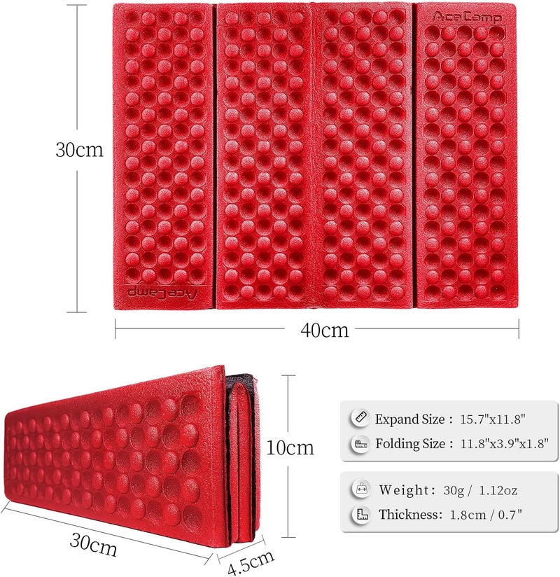 Ace Camp 3940 Portable Lightweight Mini Waterproof Folding Mat, Foam Sitting Pad for Outdoor Activities, Foldable Kneeling and Seat Cushion for Comfort, Red - Image 4